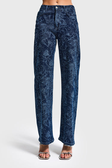 WIDE LEG MID RISE JEANS