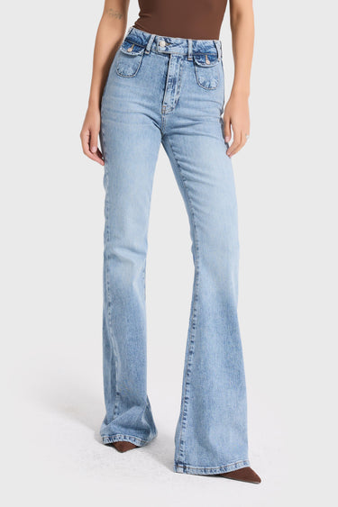 FLARE HIGH RISE JEANS - ICE