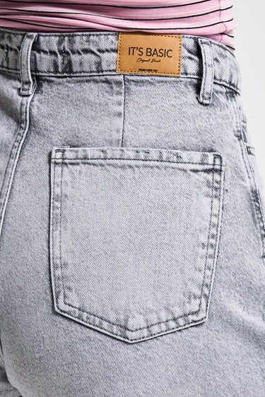 JUNE RELAXED MID RISE JEANS -  GRAY