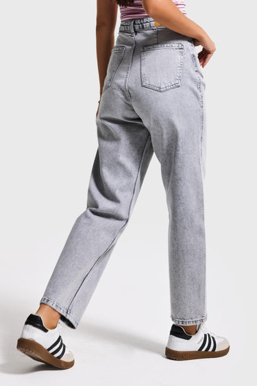 JUNE RELAXED MID RISE JEANS -  GRAY