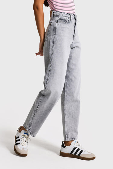 JUNE RELAXED MID RISE JEANS -  GRAY