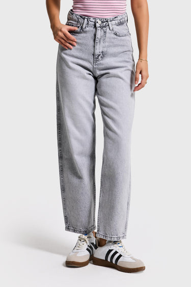 JUNE RELAXED MID RISE JEANS -  GRAY