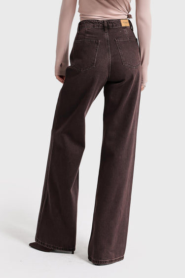 LOOSE MID RISE JEANS - COFFEE