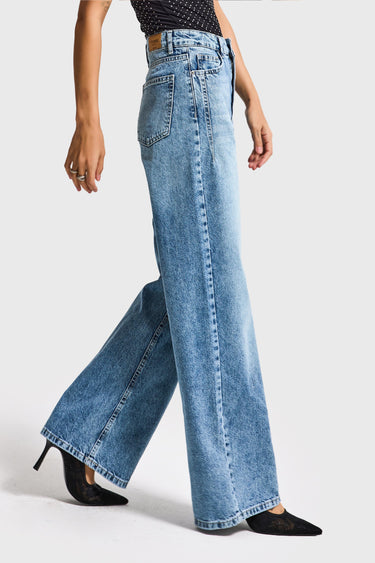 OLEA WIDE HIGH RISE JEANS - SKY